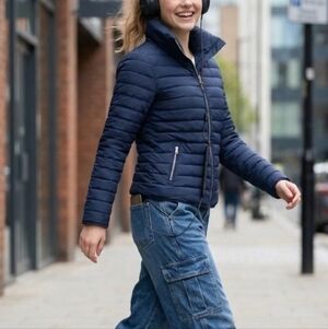 Urban Outfitters Navy Quilted Packable Puffer Jacket